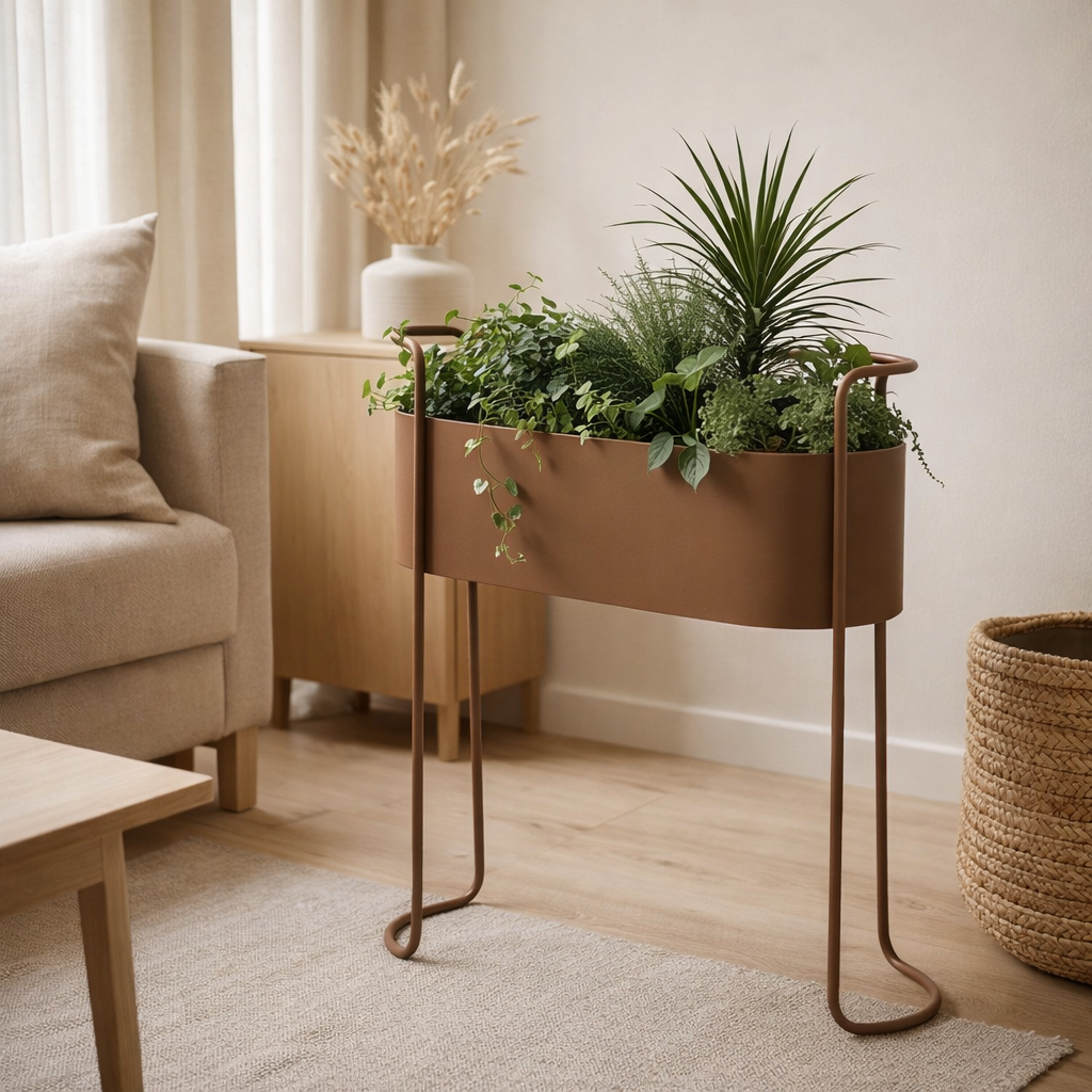 Pot de fleurs à l'intérieur de Moritz Brown en situation