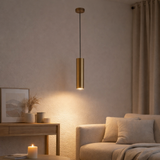 Cylindre de lampe suspendue 1 | Doré en situation