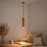 Cylindre de lampe suspendue 1 | Doré en situation