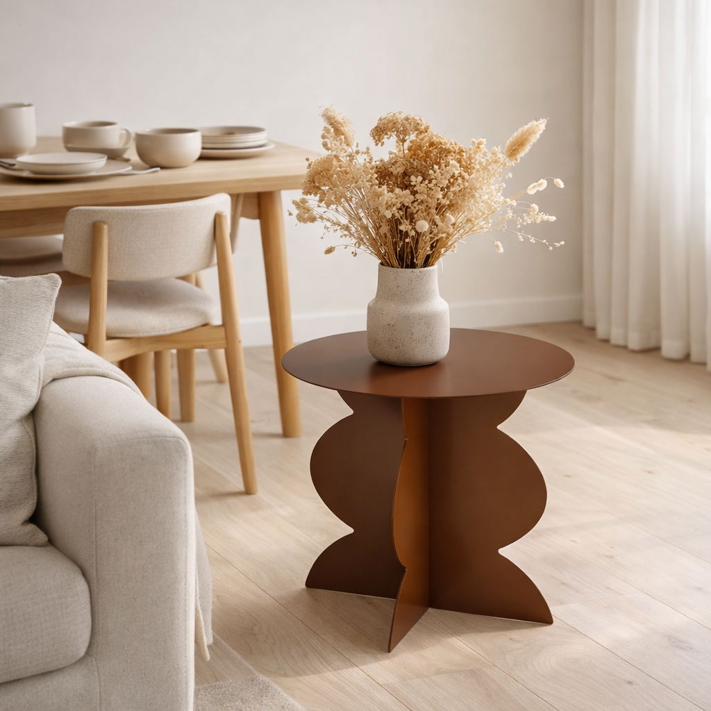 Table d'appoint Rafi Marron en situation