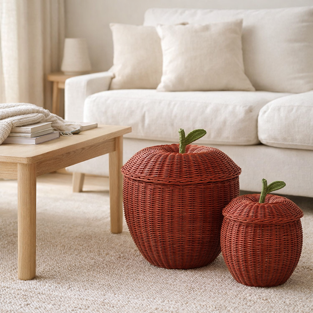 Ensemble de paniers de rangement Rose en situation