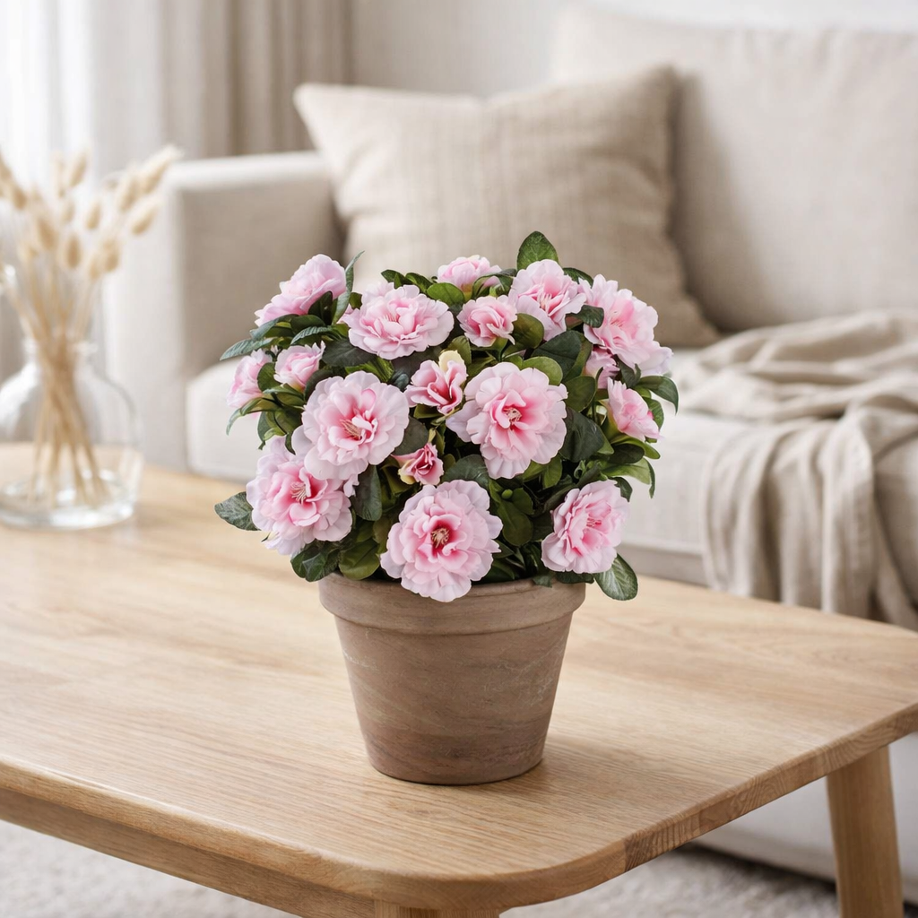 Plante artificielle Azalée Rose en situation