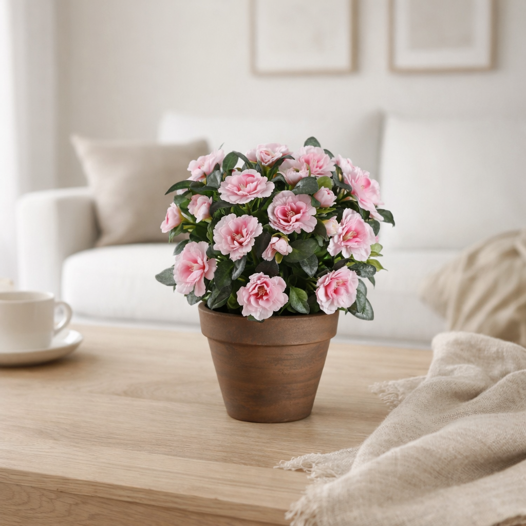 Plante artificielle Azalée Rose en situation