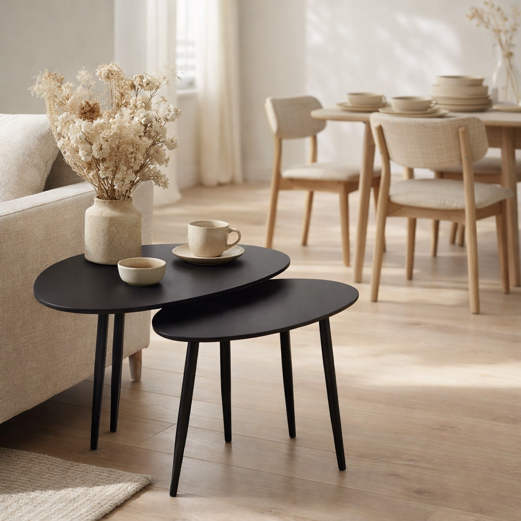 Ensemble de tables d'appoint Noir en situation