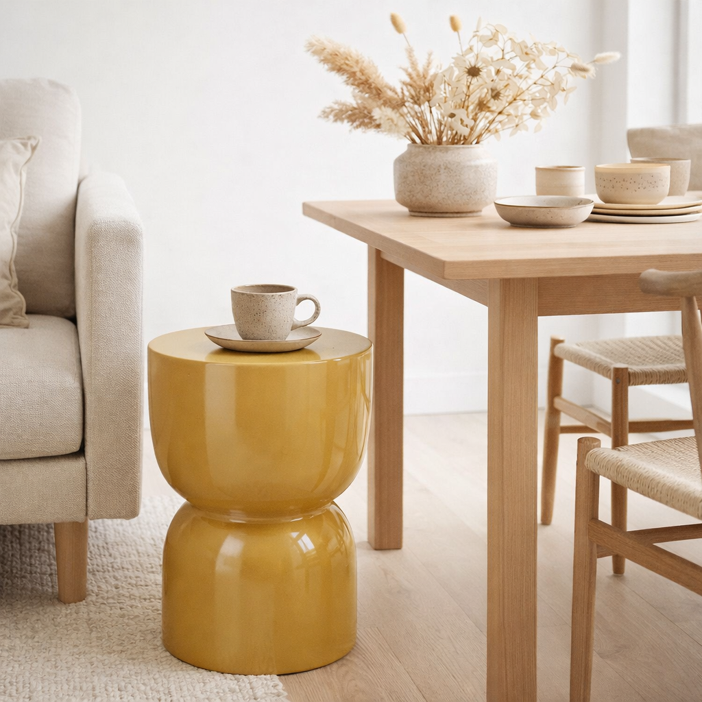Table d'appoint Stage Jaune en situation