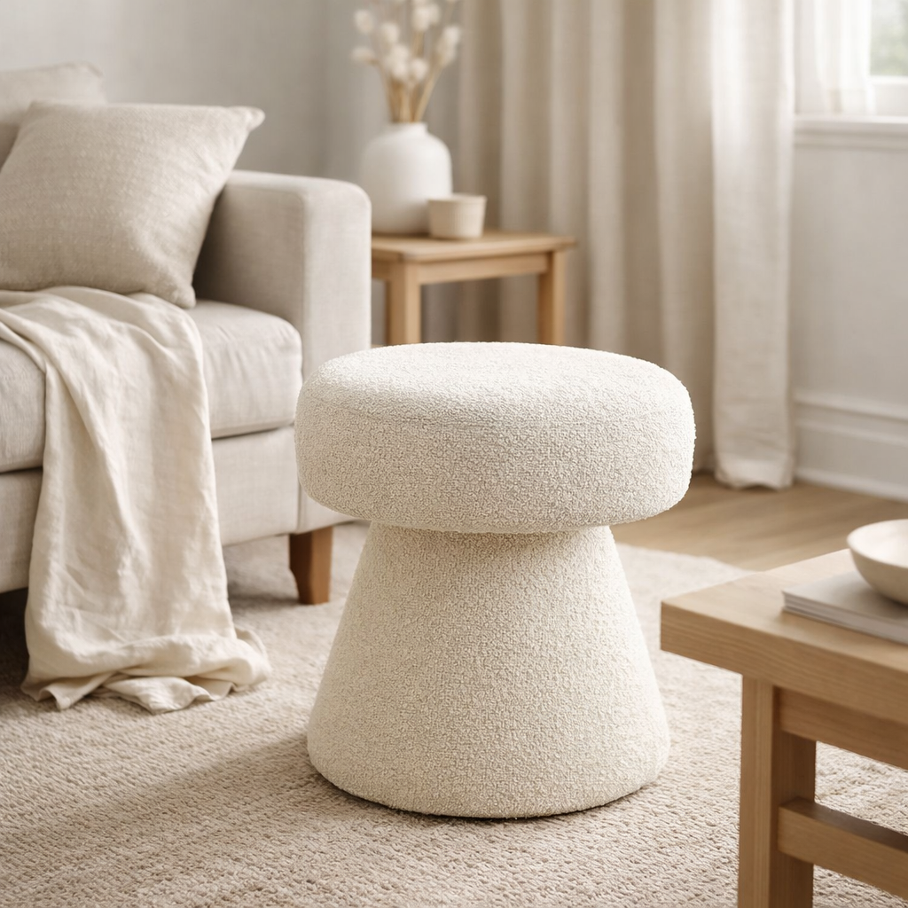 Pouf Pouf Blanc Cassé en situation