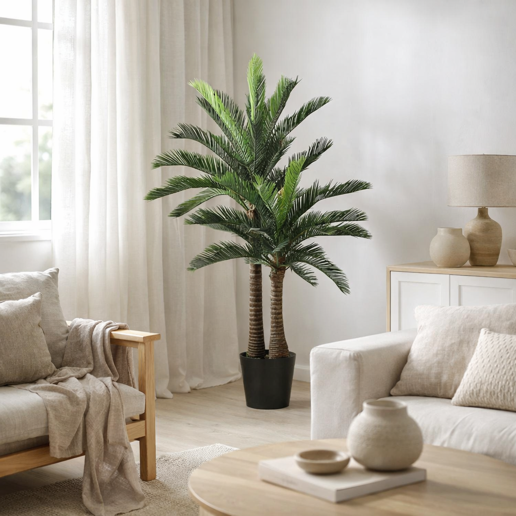 Plante artificielle Cycas vert en situation