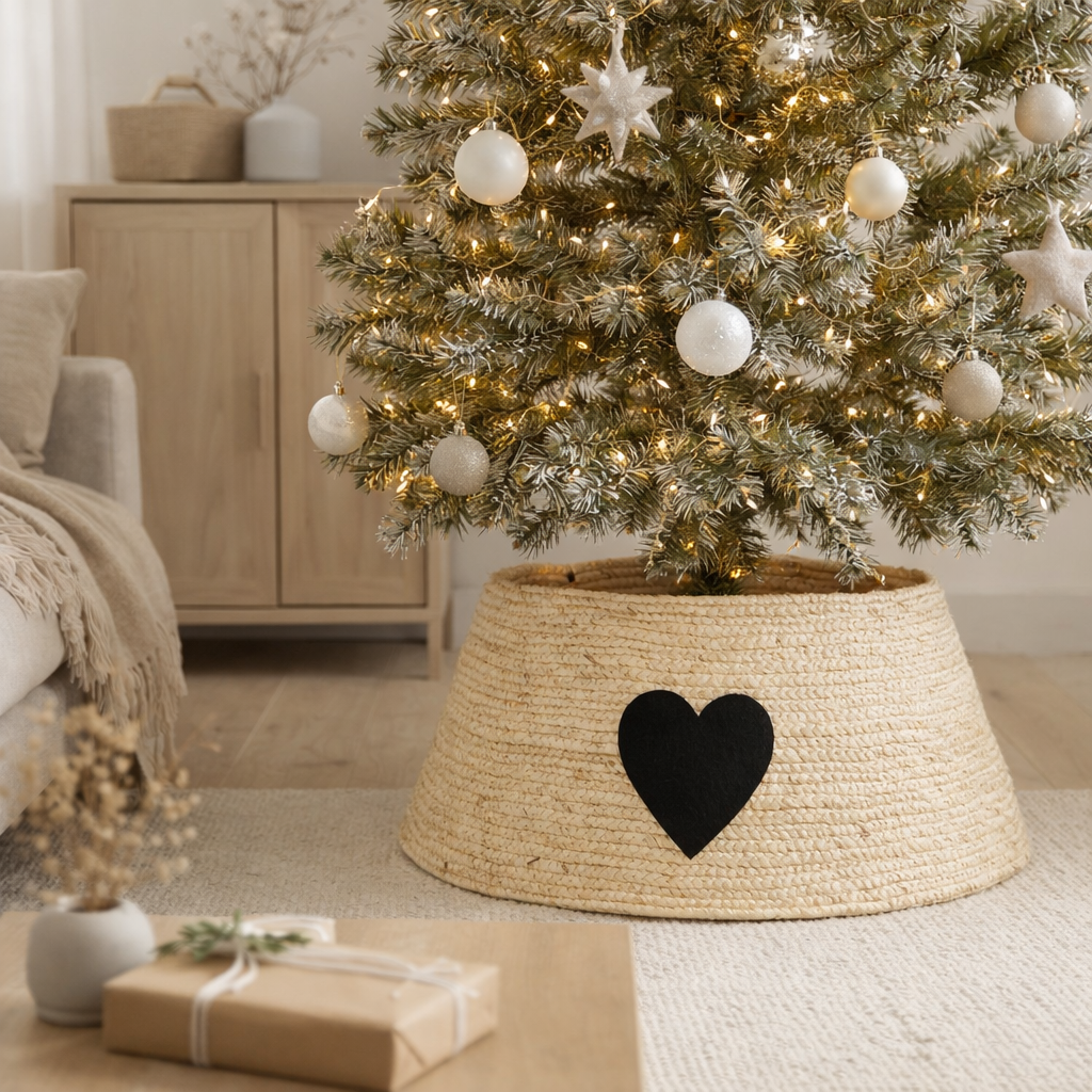 Jupe de sapin de Noël Crème en situation