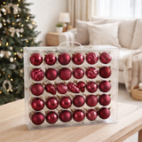 Set boules de Noël Boules incassables Rouge foncé en situation