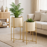 Set de supports pour plantes Danube Jaune clair en situation