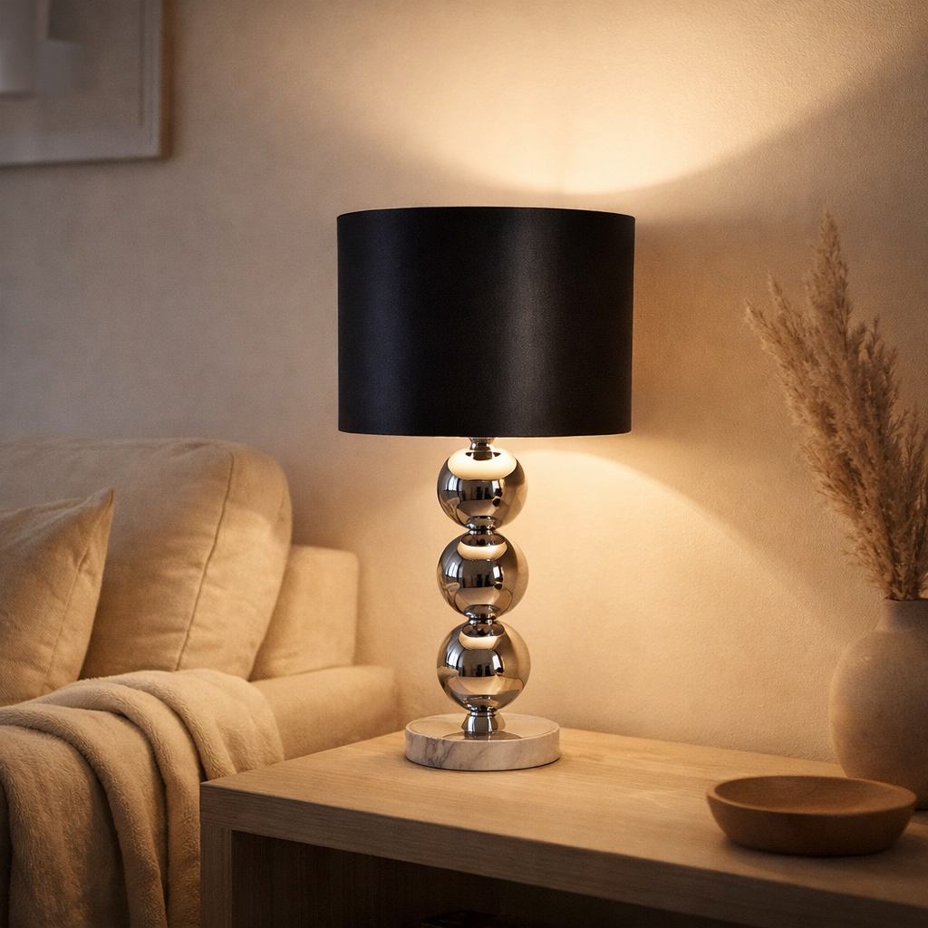 Lampe Mini Ampoule Chrome en situation
