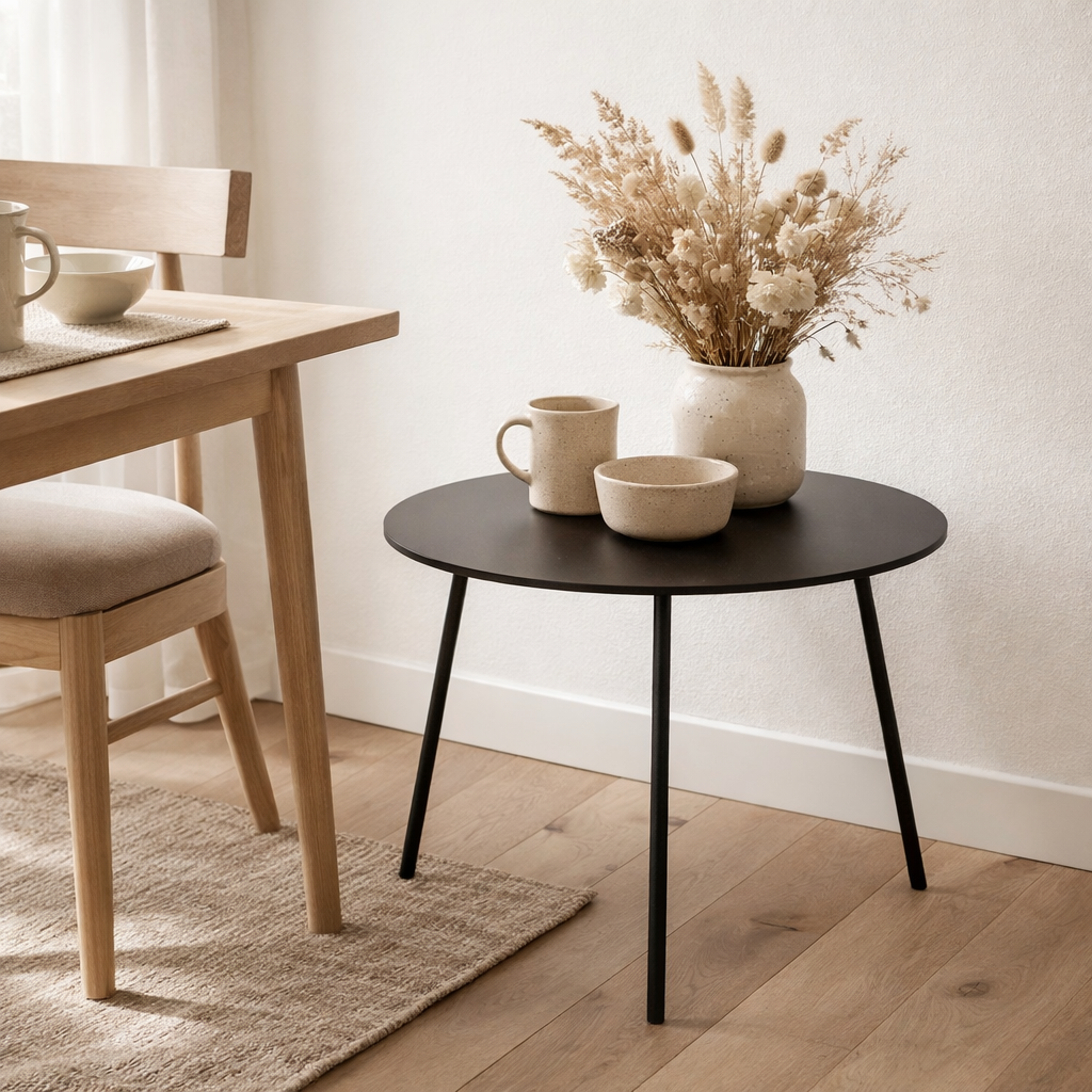 Table d'appoint d'extérieur Seattle Noir en situation