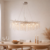 Lampe suspendue grosse argent 100x40cm en situation