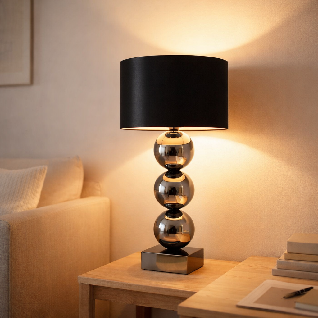 Lampe globe Base bloc Anthracite en situation