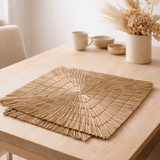 Set de table (Lot de 2, 4 ou 6) 36 cm | Set de table VARNA (naturel) en jonc de mer en situation