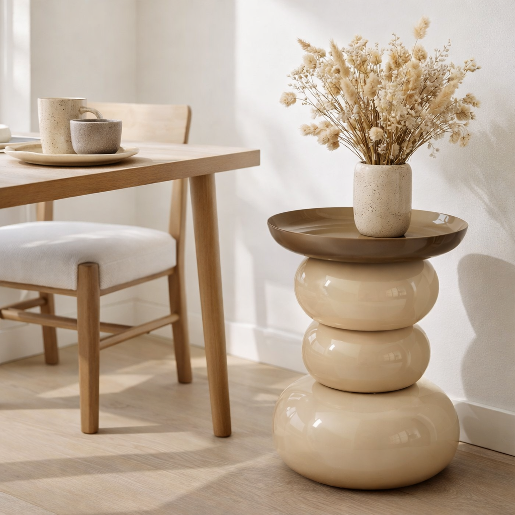 Table d'appoint Zita Crème en situation