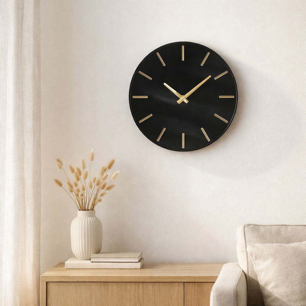 Horloge murale Brixen Noir en situation
