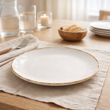 Assiette plate Tabo Blanc en situation