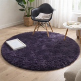 Tapis Moelleux Rond Anthracite 160x160CM en situation