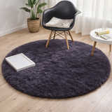 Tapis Moelleux Rond Anthracite 160x160CM en situation