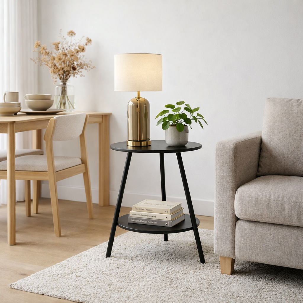 Table d'appoint d'extérieur Seattle Noir en situation