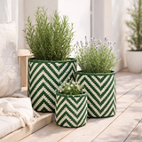 Panier à plantes à l'extérieur de Merlijn Marron foncé en situation