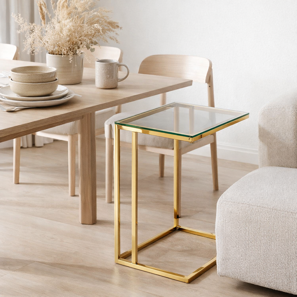 Table pour ordinateur portable Or en situation