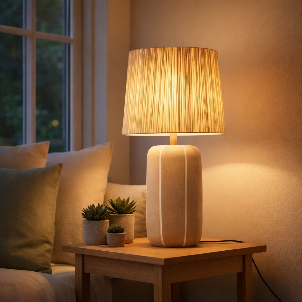Lampe à poser Denton Beige en situation