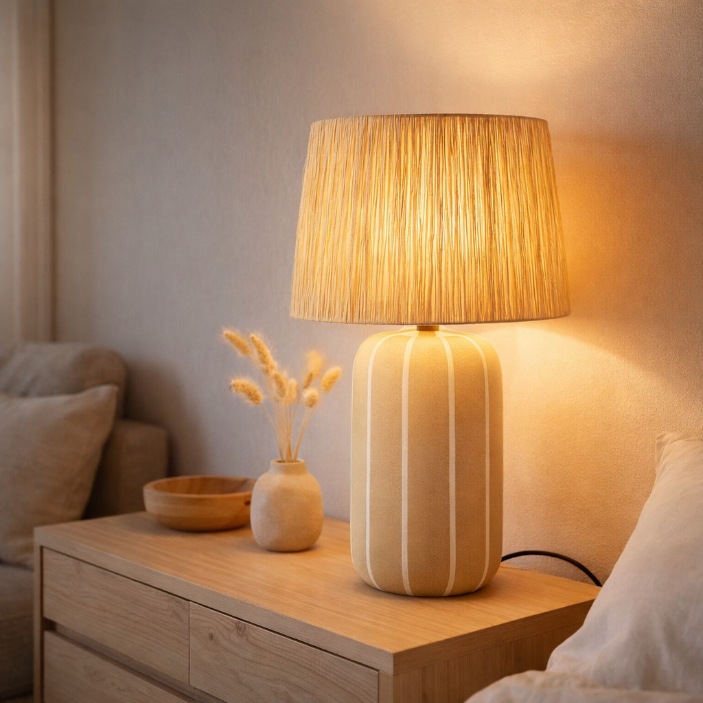 Lampe à poser Denton Beige en situation