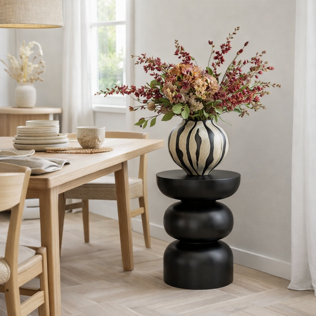 Table d'appoint Luna Noir en situation