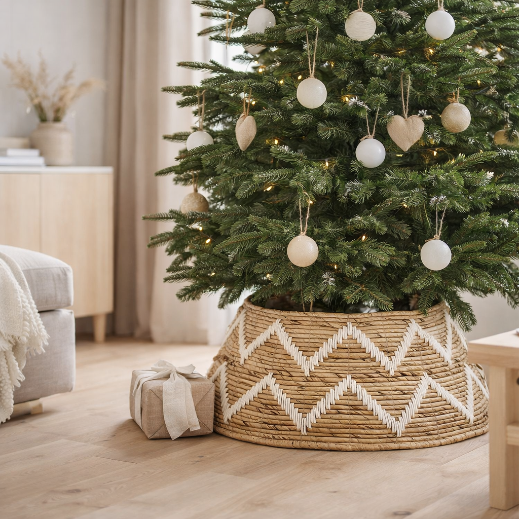 Jupe de sapin de Noël Marron en situation