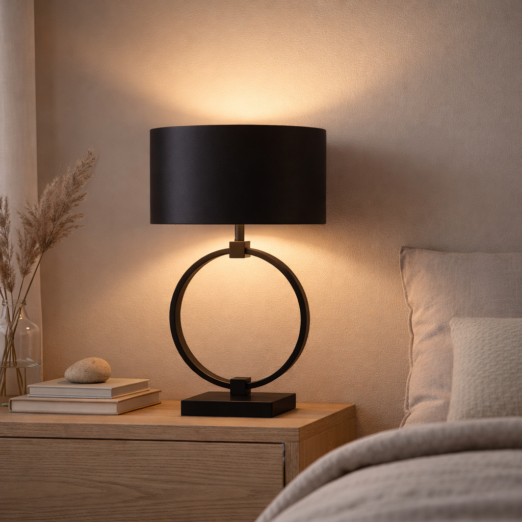 Lampe annulaire Noir S en situation