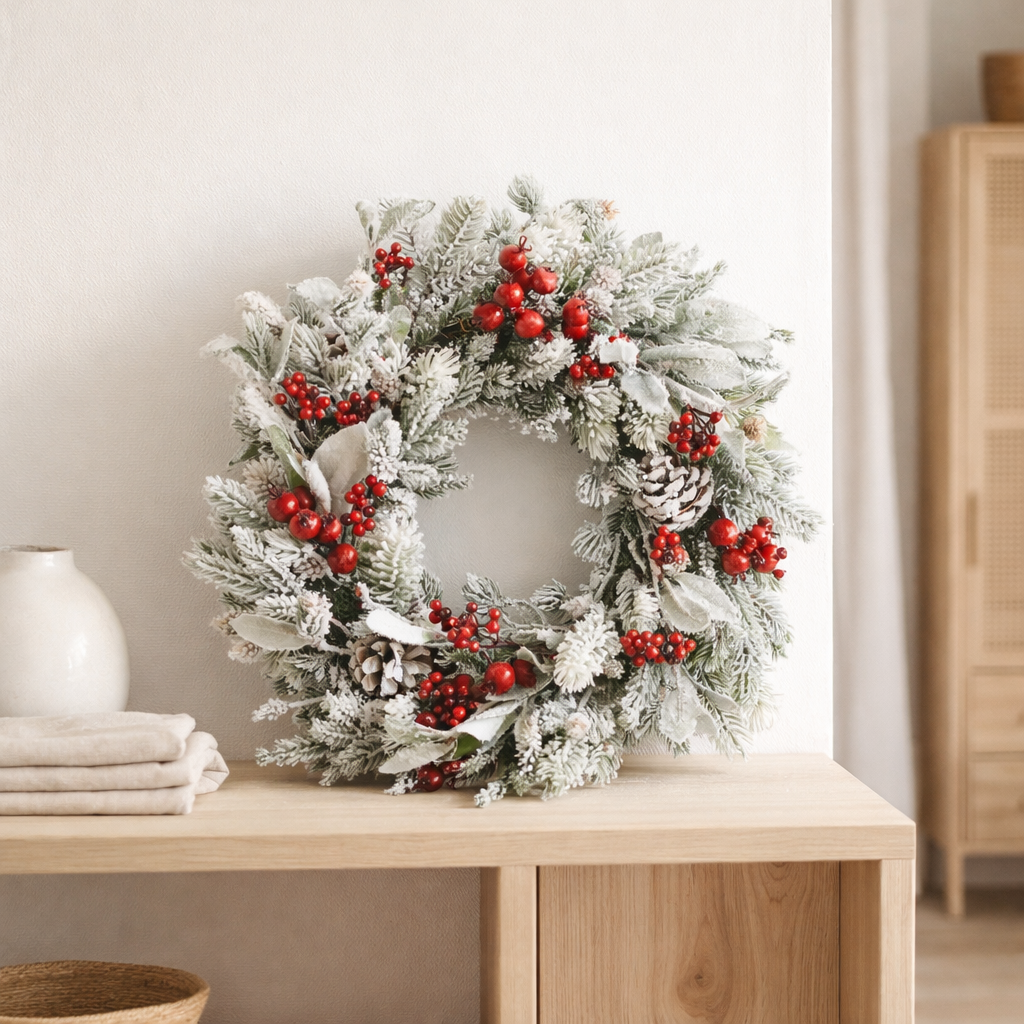 Couronne de Noël Belfort Vert en situation