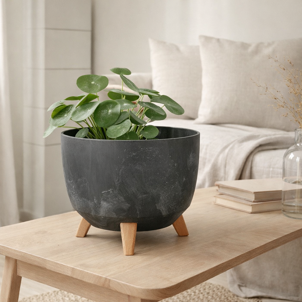 Jardinière d'extérieur Doppio Noir en situation