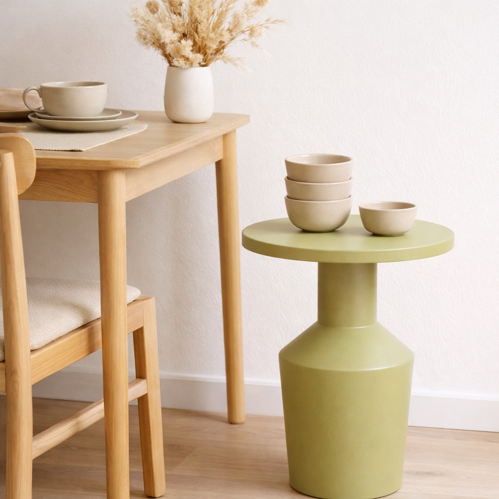 Table d'appoint Feroza Vert clair en situation