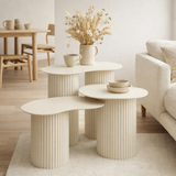 Table d'appoint Lux Blanc cassé en situation