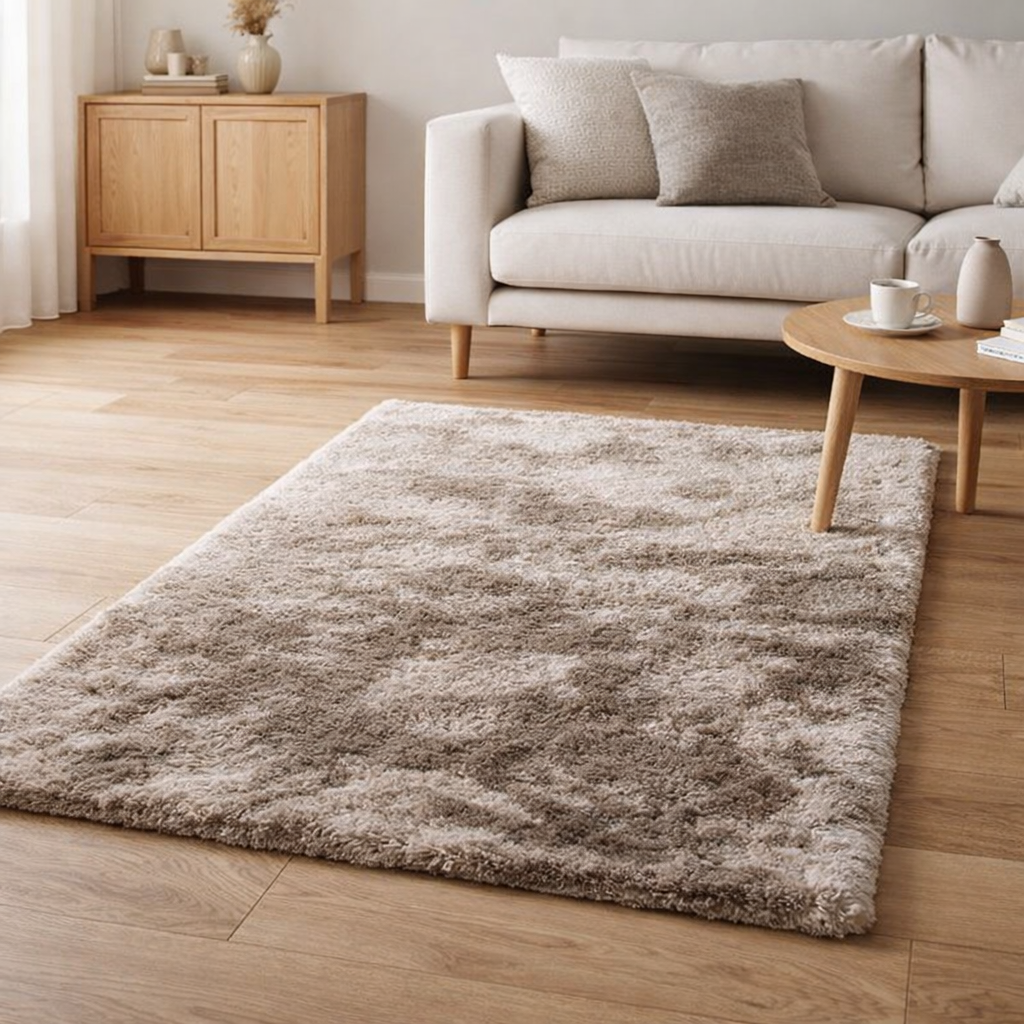 Tapis Moelleux Taupe 80x150CM en situation