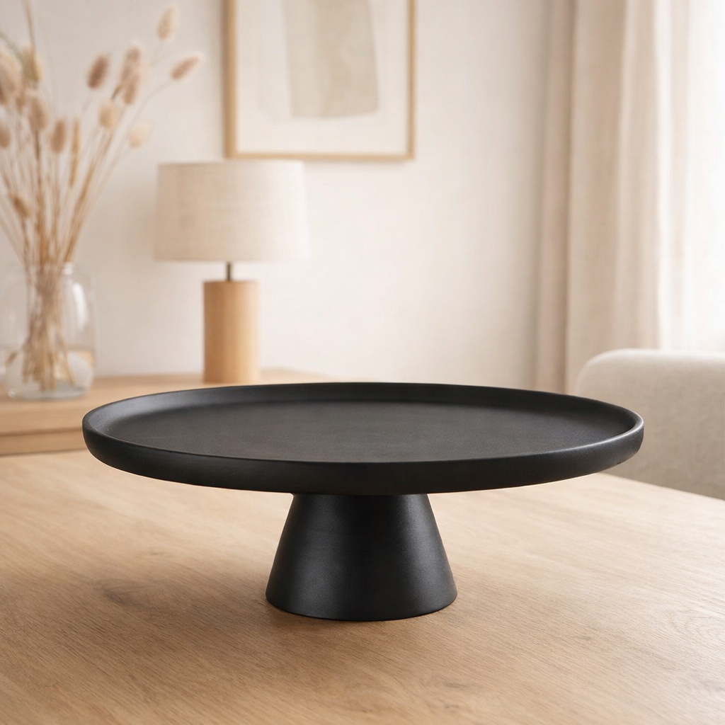 Présentoir à gâteaux Tallo Noir en situation