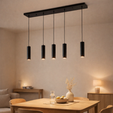 Tableau à manger du cylindre de lampe suspendue 5 | Noir en situation