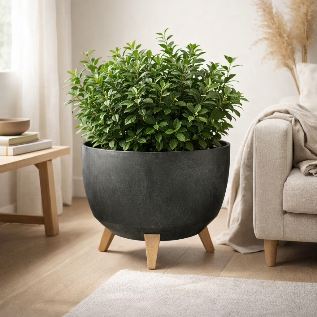 Jardinière d'extérieur Doppio Noir en situation