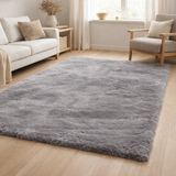 Tapis moelleux gris 200x290cm en situation