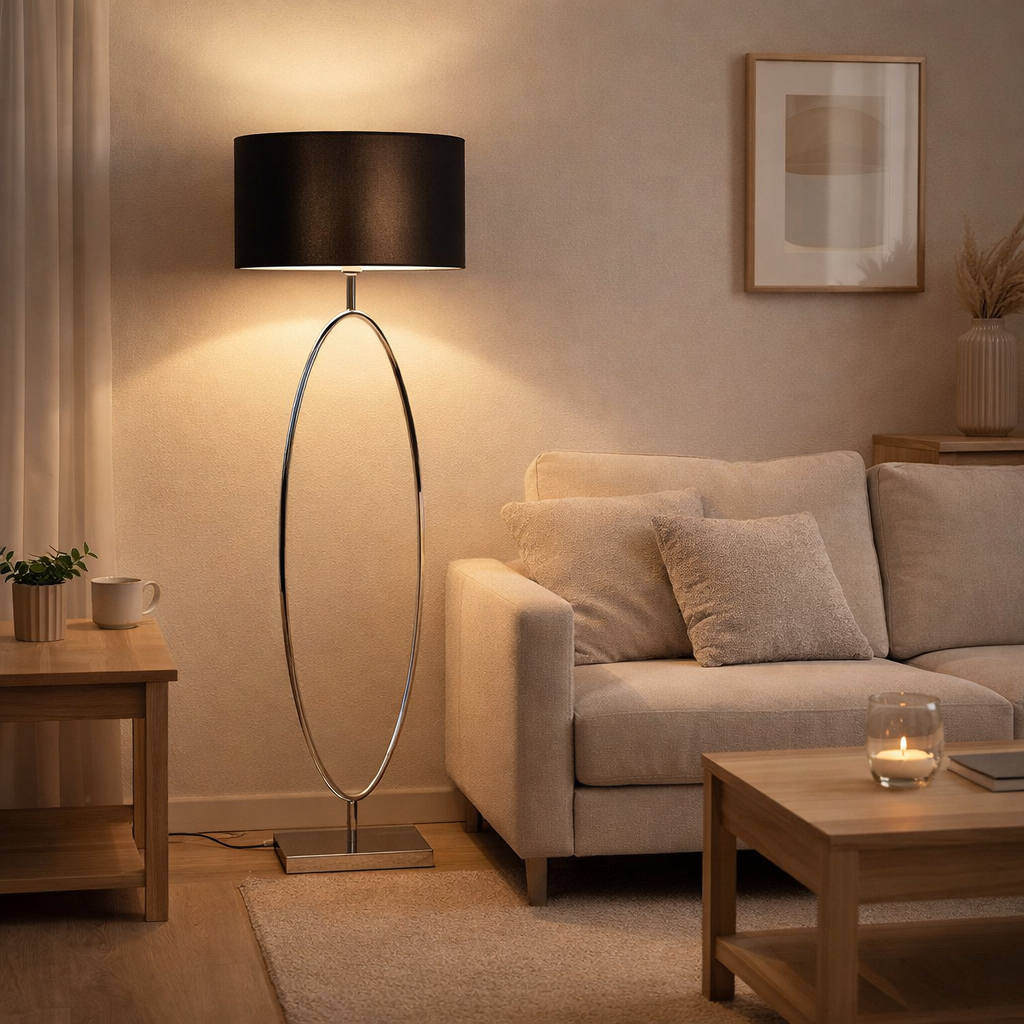 Lampe Anneau XL Chrome en situation