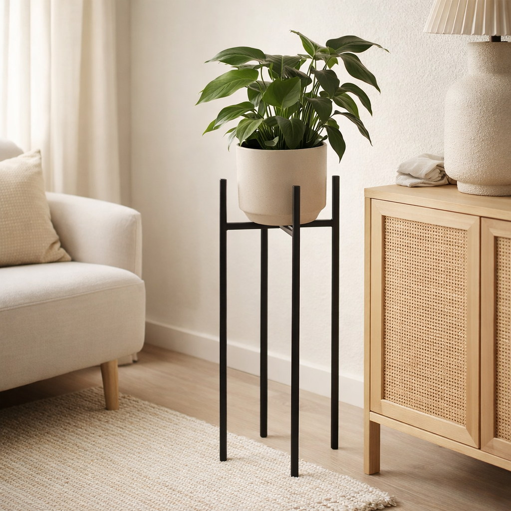 Support pour plantes Ascot Noir en situation