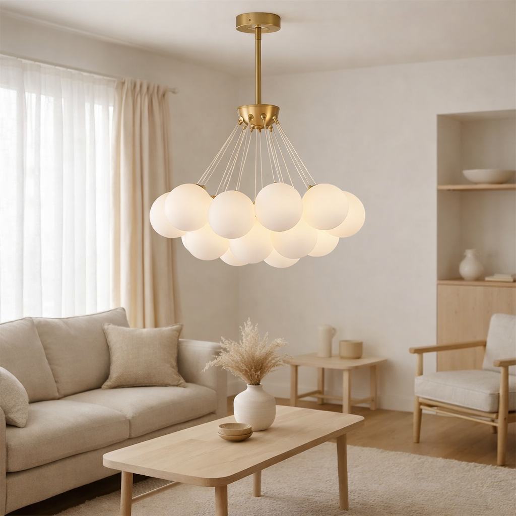 Suspension Emily Blanc 65cm en situation