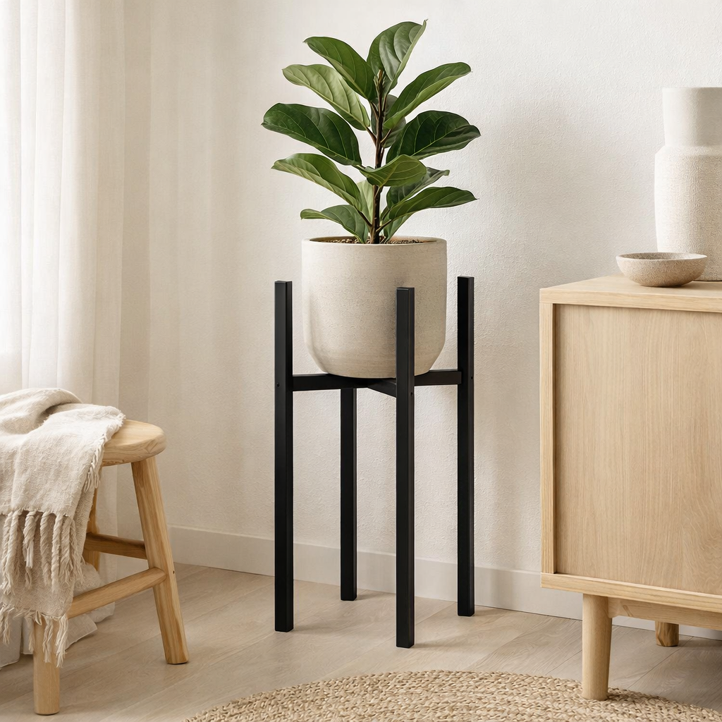 Support pour plantes Ascot Noir en situation