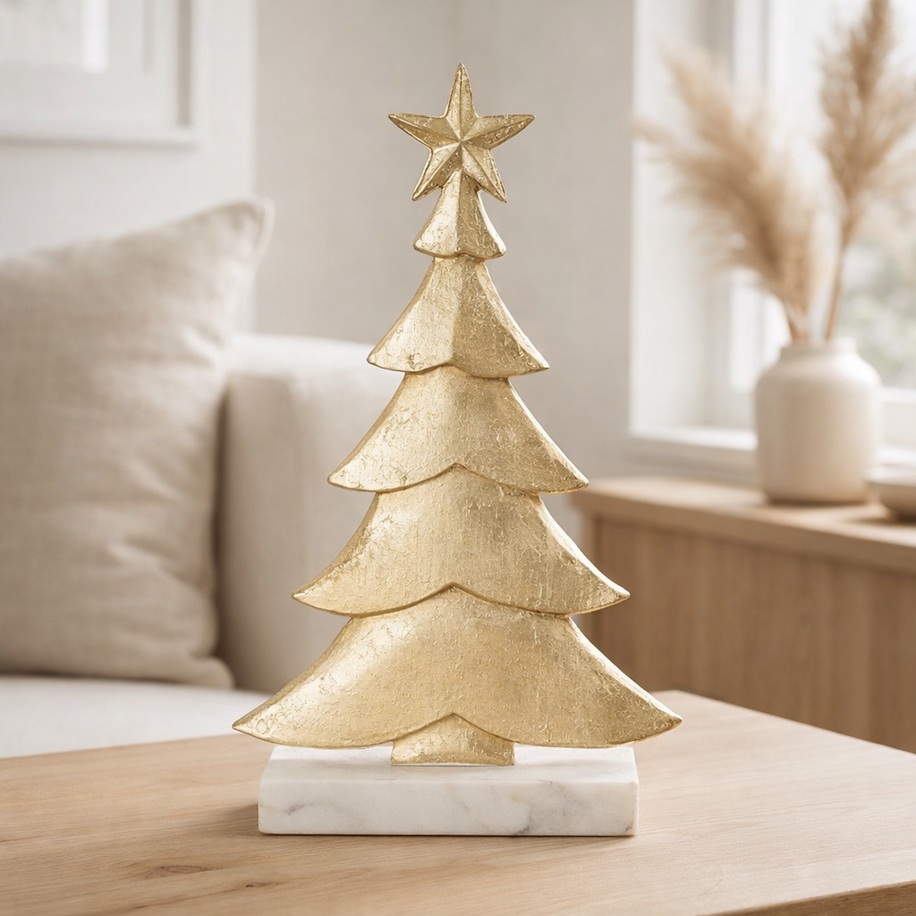 Sapin de Noël décoratif Or en situation