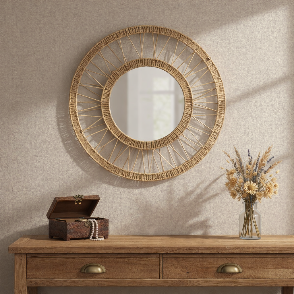 Miroir mural Ludy Marron clair en situation