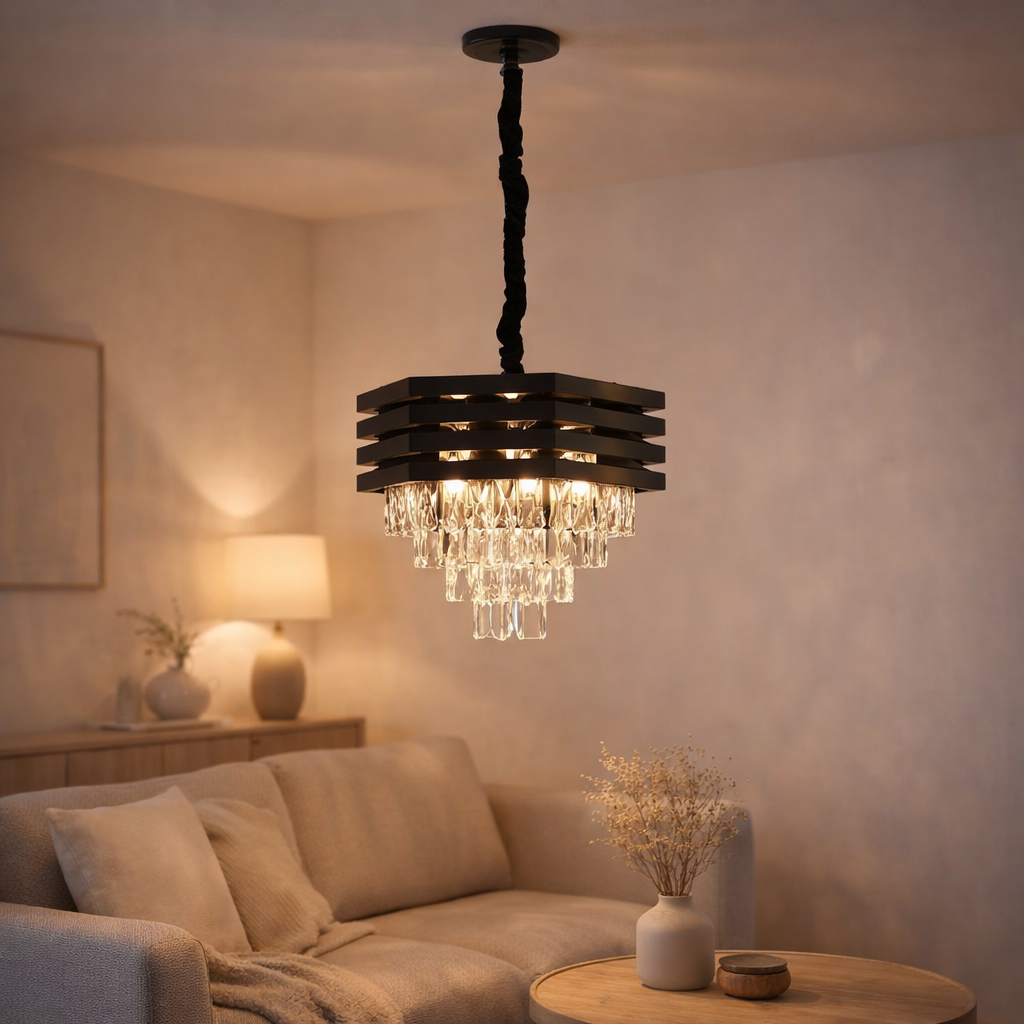 Hanglamp Crystal Black | 40 cm en situation