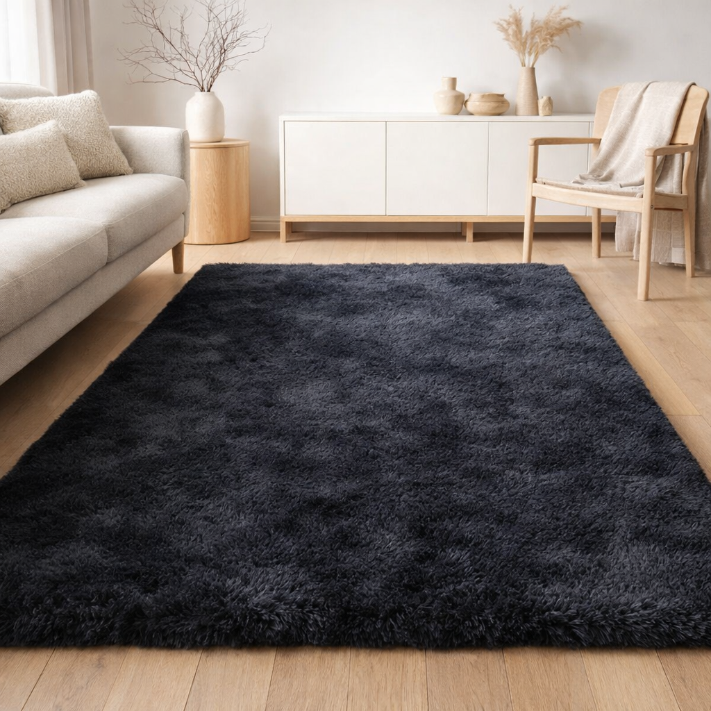 Tapis Moelleux Noir 160x230CM en situation
