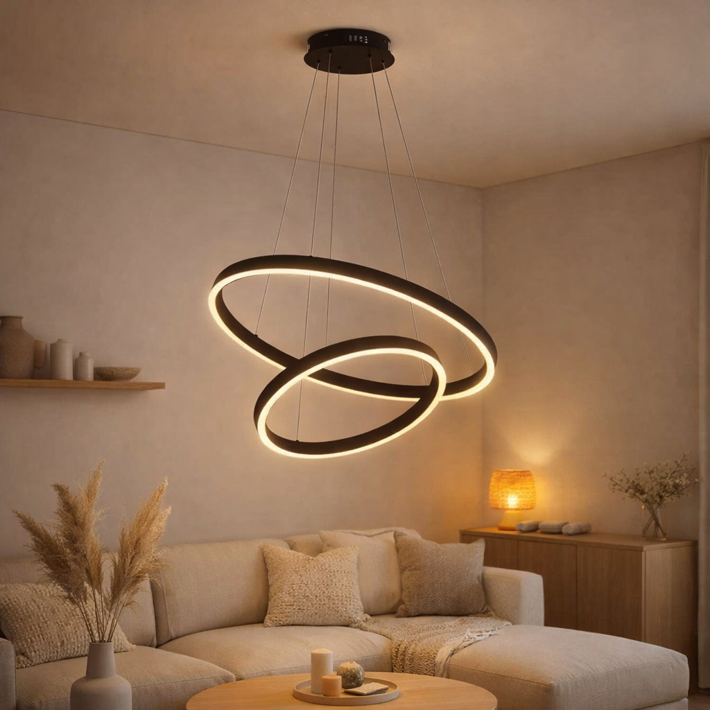 Lampe suspendue Neo Black | 2 40 ans + 60 cm en situation